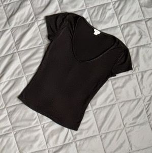 Black V Neck Crop Top